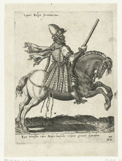 Hollandsk rytter med karabin af Abraham de Bruyn (attributed to)