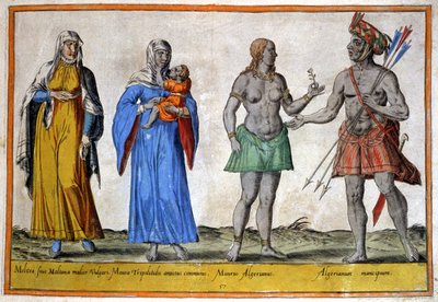 Oprindelige folk i Nordafrika, ca. 1580 (kobberstik) af Abraham de Bruyn