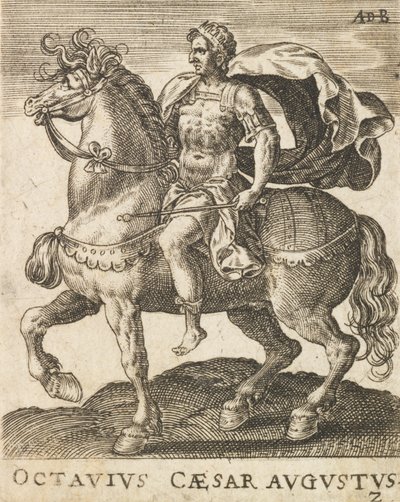 Octavius Caesar Augustus fra tolv kejser på hesteryg, ca. 1565-1587., CA. 1565-1587. af Abraham de Bruyn