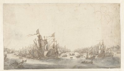 Søslaget ved Duins af Abraham de Verwer