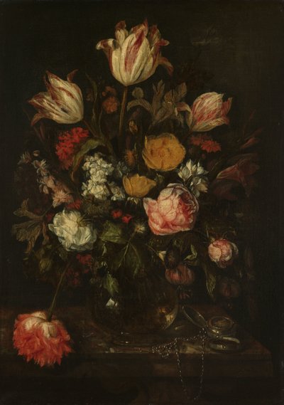 Stilleben med blomster af Abraham van Beyeren