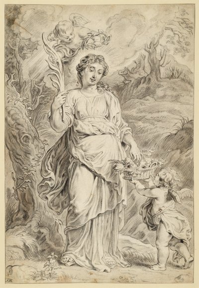 Den hellige Dorothea, der holder en palmegren i sin højre hånd af Abraham van Diepenbeeck