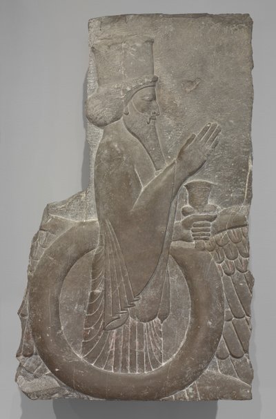 Ahuramazda in the Winged Disk, Persepolis, 486-460 BC (kalksten) af Achaemenid