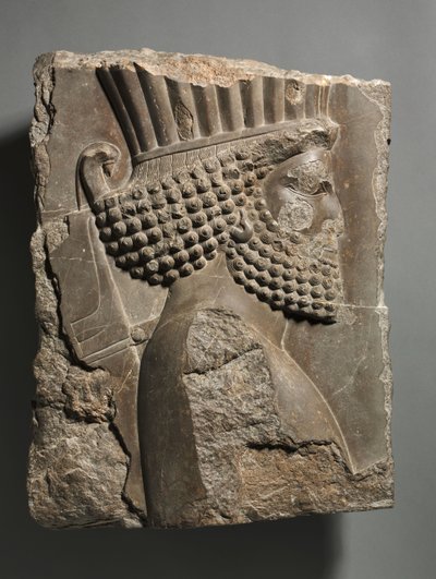 Fragment af en vægdekoration fra Xerxes-paladset, Persepolis: "Vagtmand" i procession, 486-465 f.Kr. af Achaemenid