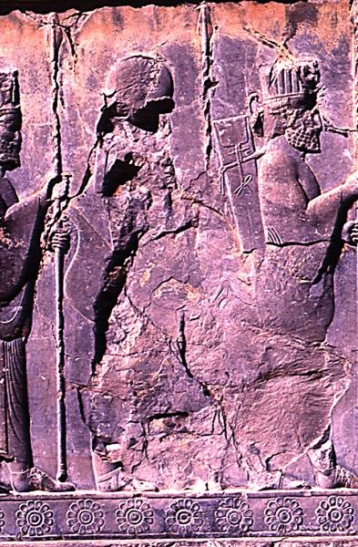 Række af dignitærer, fra den vestlige indgang til Hundredsøjlesalen (sten) (detalje) (se 179105) af Achaemenid