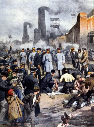 120 miners perished in a mine fire in Westphaliadani af Achille Beltrame