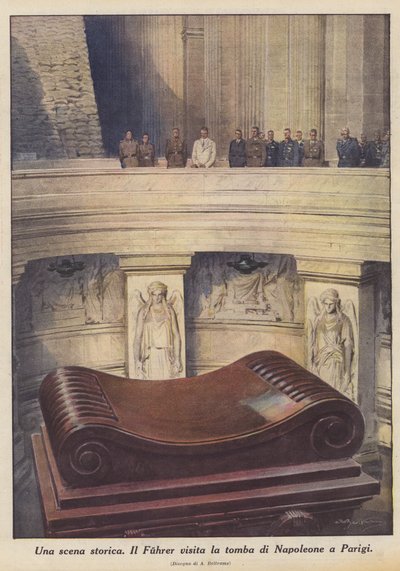 En historisk scene (farve litho) af Achille Beltrame
