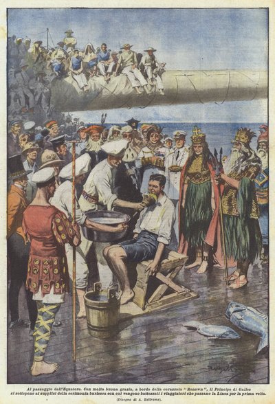 Ved krydset af Ækvator af Achille Beltrame