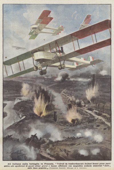 Italienske fløje på slaget i Frankrig af Achille Beltrame