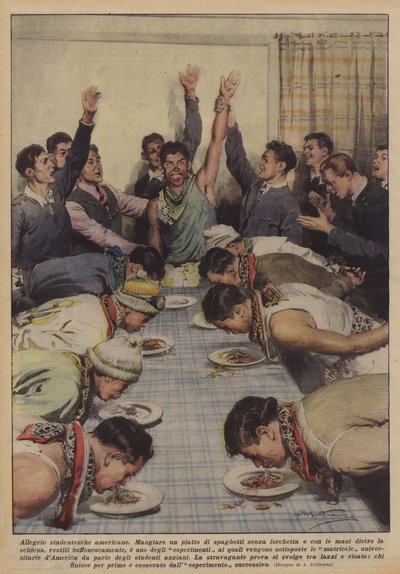 Amerikanske studerende jubler af Achille Beltrame