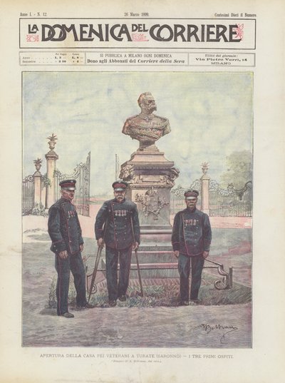 Åbning af Casa Pei Veterani i Turate (Saronno), De tre første gæster af Achille Beltrame