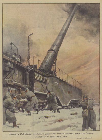 Omkring det belejrede Petersborg (Colour Litho) af Achille Beltrame