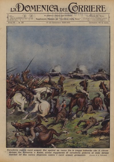 Kavaleri mod kampvogne af Achille Beltrame