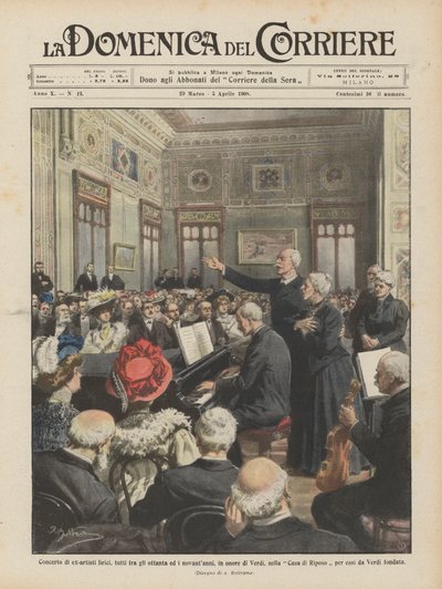 Koncert med tidligere operakunstnere, alle mellem 80 og 90 år, til ære for Verdi ? af Achille Beltrame