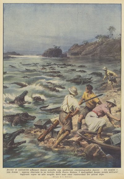 Snesevis af sultne krokodiller stormede en dansk filmekspedition? af Achille Beltrame