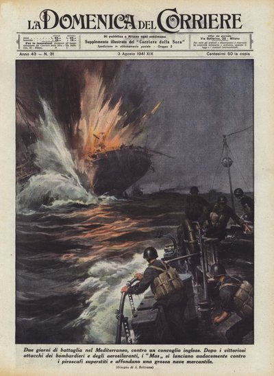 To dages kamp i Middelhavet, mod en engelsk konvoj af Achille Beltrame