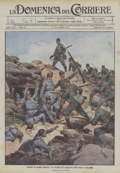 Under vores offensiv, indsamlingen af ​​fanger i de erobrede skyttegrave af Achille Beltrame