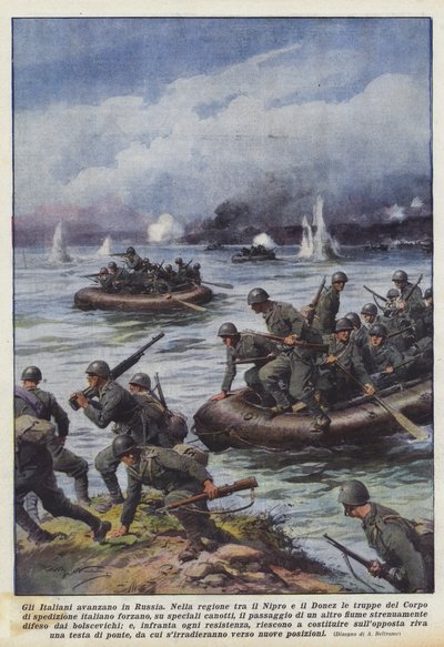 Italienerne rykker ind i Rusland af Achille Beltrame