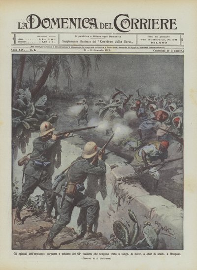 Episoder af heltemod, sergent og soldat fra 63rd Fusiliers, der holdt stand i lang tid ? af Achille Beltrame