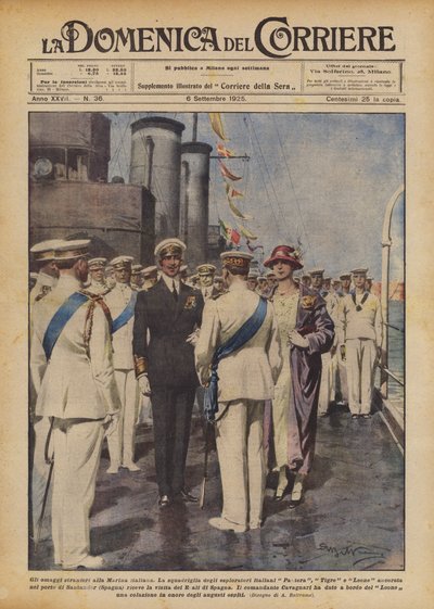 Udenlandsk hyldest til den italienske flåde af Achille Beltrame