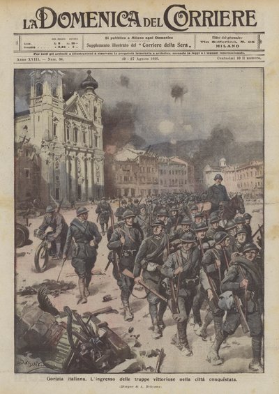 Italienske Gorizia, Lingresso af de sejrrige tropper i den erobrede by af Achille Beltrame