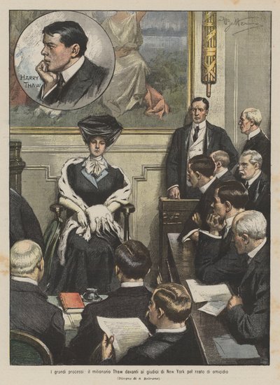 Store retssager, millionæren Thaw for New York-dommere for mordanklager af Achille Beltrame