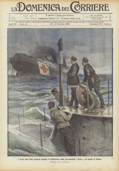 De nye herligheder af tysk pirateri af Achille Beltrame