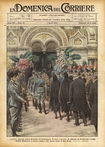Den højtidelige begravelse af x-Sovereign of Montenegro af Achille Beltrame