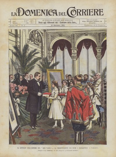 Jubilæet for forfatteren til Quo Vadis?, præsentationen af ​​gaver i Sienkiewicz i Warszawa af Achille Beltrame