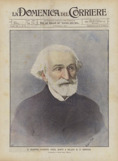 Maestro Giuseppe Verdi, døde i Milano den 27. januar af Achille Beltrame
