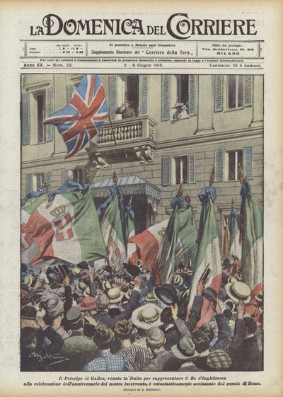 Prinsen af ​​Wales, som kom til Italien for at repræsentere kongen af ​​England ved fejringen? af Achille Beltrame