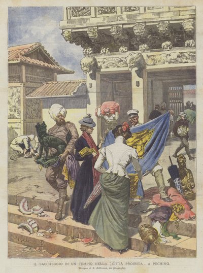 Plyndringen af ​​et tempel i den forbudte by i Beijing af Achille Beltrame