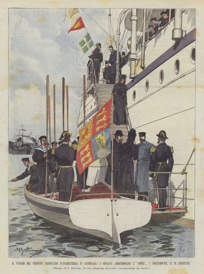 Kronprinsens rejse til Australien, suveræner forlader Thephir? af Achille Beltrame