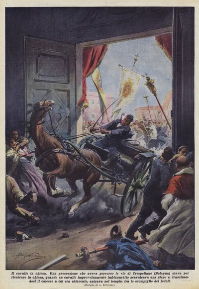 Hesten i kirken af Achille Beltrame