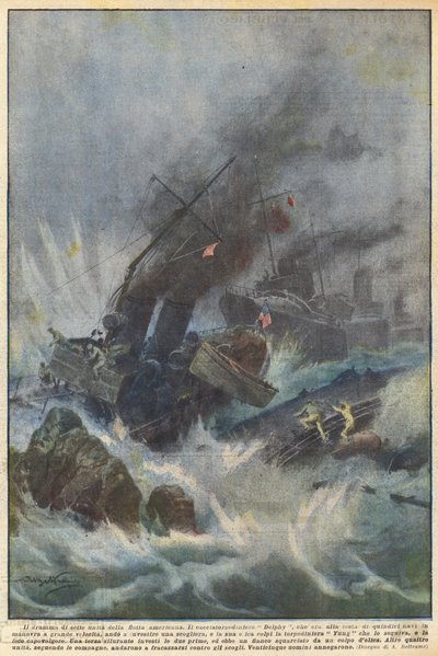 Dramaet om syv enheder af den amerikanske flåde af Achille Beltrame