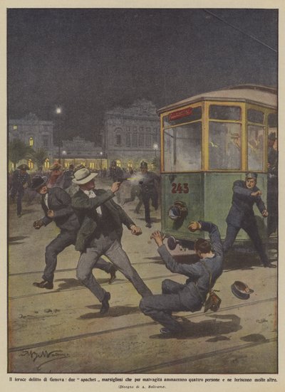 Den grusomme forbrydelse i Genova, to apacher fra Marseille, der af ondskab dræber fire mennesker? af Achille Beltrame