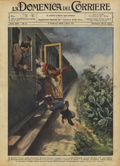 Miraklet ved et fald af Achille Beltrame