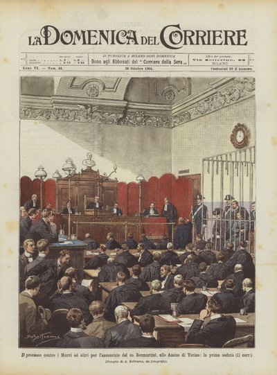 Retssagen mod Murri og andre for mordet på Co Boumartini, ved Assizes of Turin? af Achille Beltrame