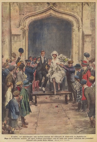Springet? i ægteskab, en mærkelig skik i landsbyen Alnmouth, England af Achille Beltrame
