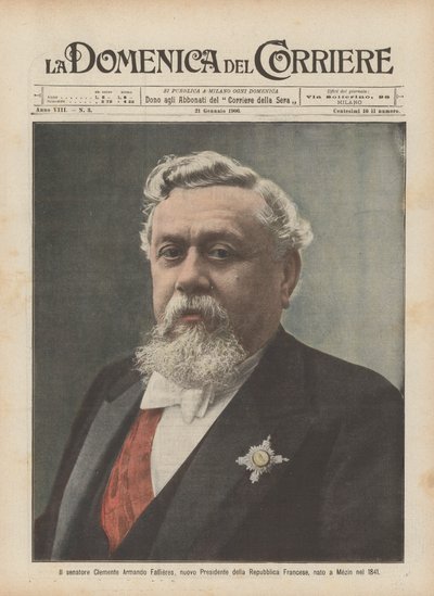 Senator Clement Armando Fallieres, ny præsident for Den Franske Republik, født i Mezin i 1841 af Achille Beltrame