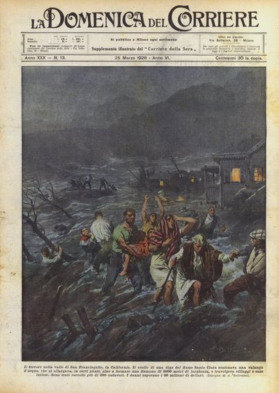 Terror i San Francisquito Valley, Californien af Achille Beltrame