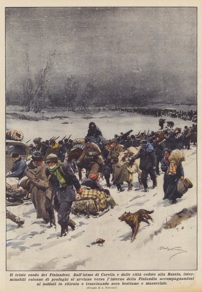 Finnernes triste udvandring af Achille Beltrame
