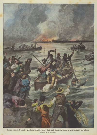 Uhyre brande i Canada, befolkninger, der drives til søerne af brændende skove og voldsomme ? af Achille Beltrame