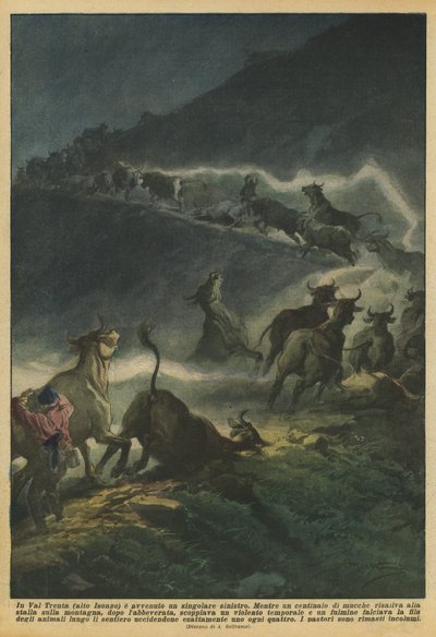 En enestående ulykke fandt sted i Val Trenta (øvre Isonzo) af Achille Beltrame