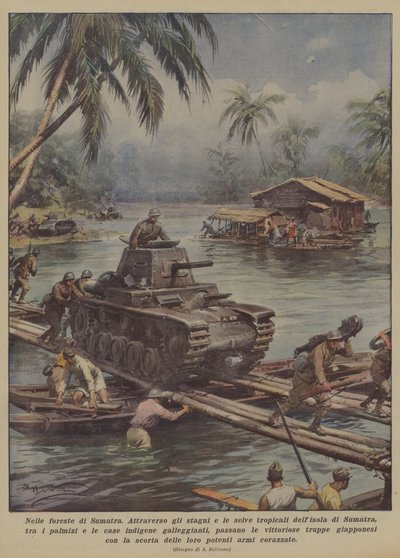 I Sumatras skove (farve litho) af Achille Beltrame