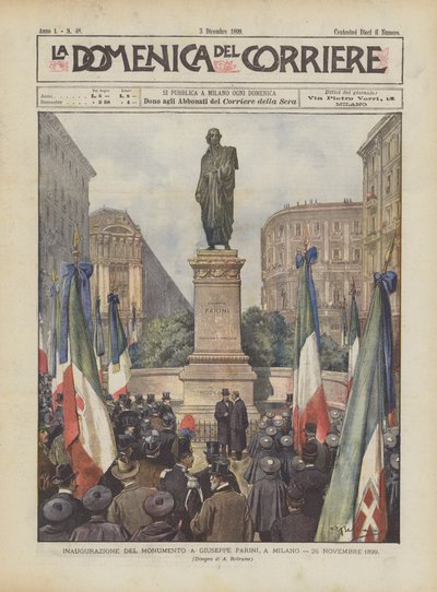 Indvielse af monumentet for Giuseppe Parini, Milano, 26. november 1899 af Achille Beltrame