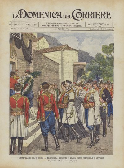 På 29. juli-jubilæum i Montenegro går prinser til Cettigne-katedralen af Achille Beltrame