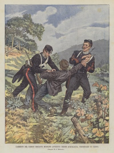 Anholdelsen af den berømte brigand Musolino fandt sted i Acqualagna, Urbino-distriktet af Achille Beltrame