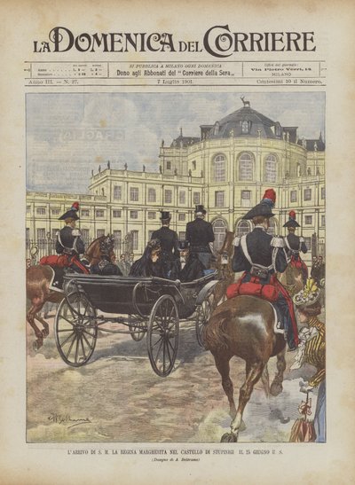 Ankomsten af ​​HM Dronning Margherita til Stupinigi Slot den 25. juni USA af Achille Beltrame