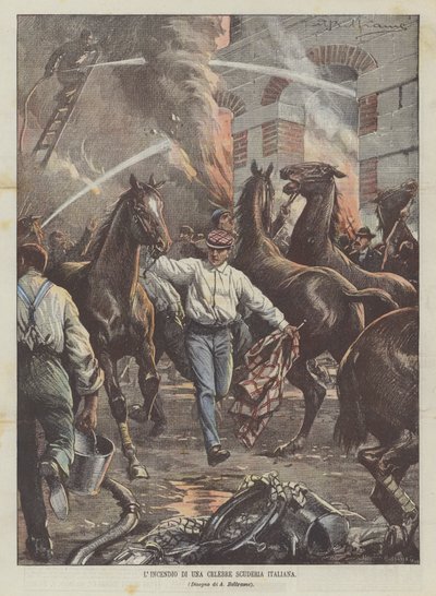 Ilden i en berømt italiensk stald af Achille Beltrame